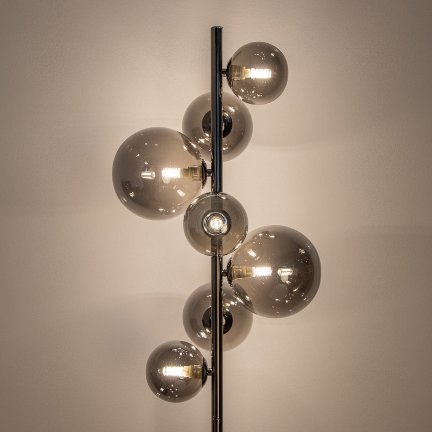 BRILAGI - Lámpara de pie LED MILLA 7xG9/3W/230V negro cromado/ahumado