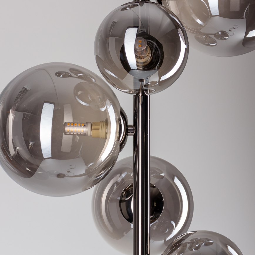 BRILAGI - Lámpara de pie LED MILLA 7xG9/3W/230V negro cromado/ahumado