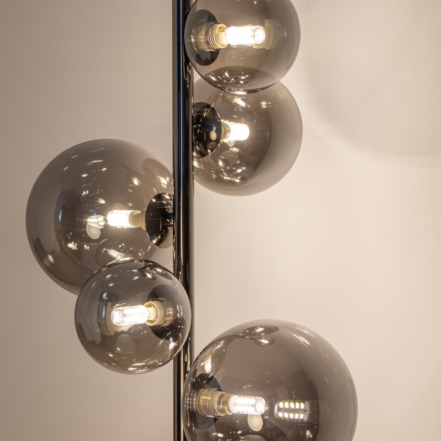 BRILAGI - Lámpara de pie LED MILLA 7xG9/3W/230V negro cromado/ahumado