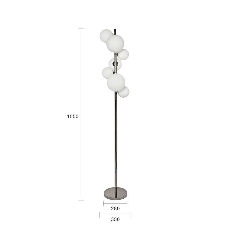 Brilagi - Lámpara de pie LED MILLA 7xG9/3W/230V negro cromado/blanco