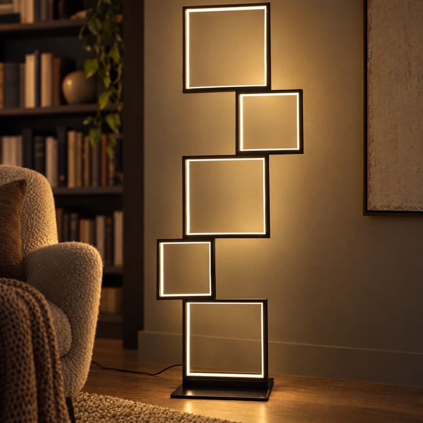 BRILAGI - Lámpara de pie LED SHIFT, 36 W, 230 V, 4000 K, 123 cm, negra