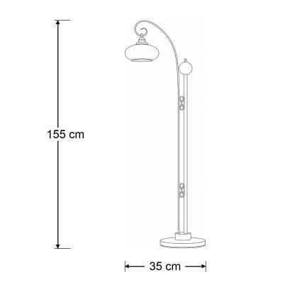 BRILAGI - Lámpara de pie MOLLERO 1xE27/15W/230V bronce/pátina