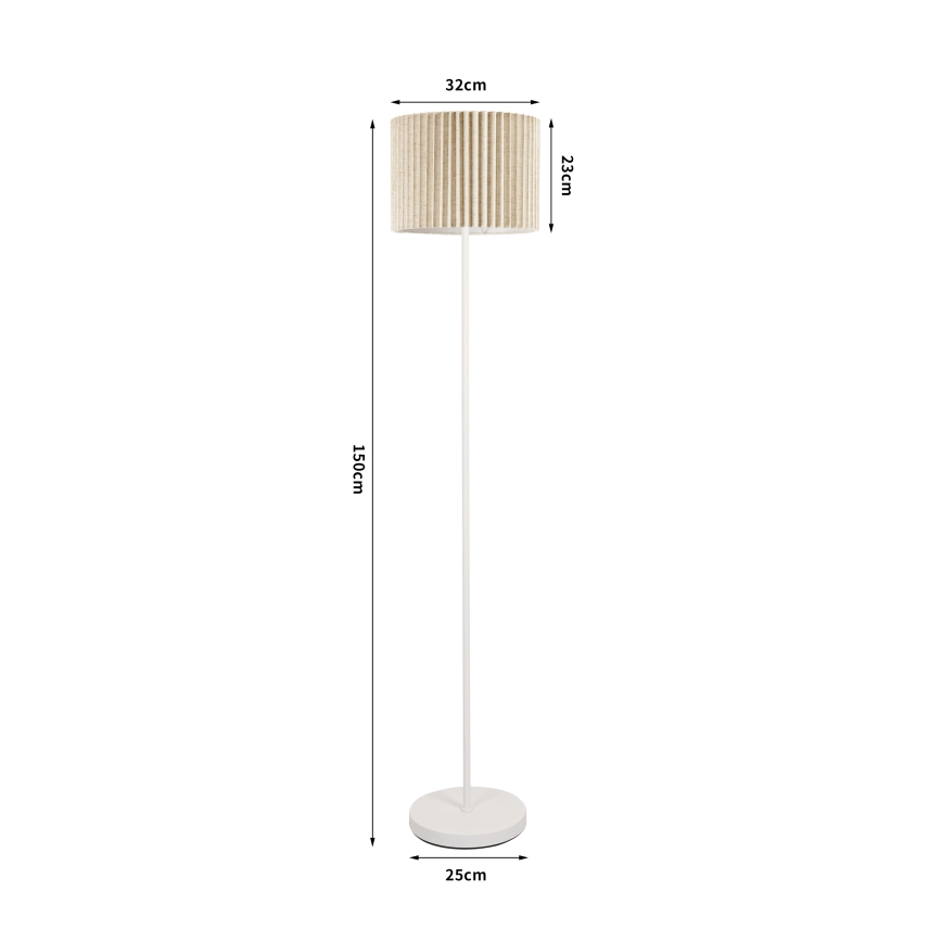 Brilagi - Lámpara de pie NORDIC WAVE 1xE27/15W/230V lino/blanco