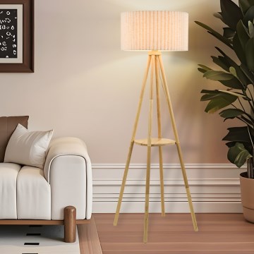 Brilagi - Lámpara de pie NORDIC WAVE 1xE27/15W/230V madera/lino