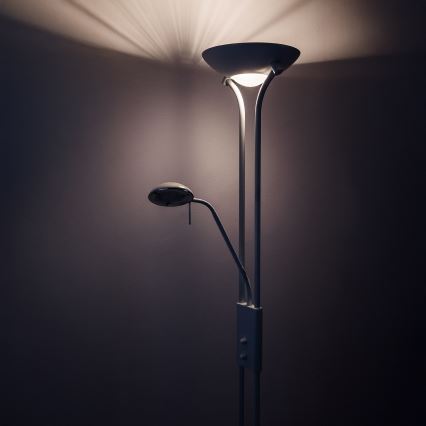 Brilagi - Lámpara de pie regulable SCARLETT 1xR7s/230W/230V + 1xG9/40W blanca