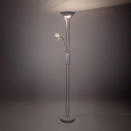 Brilagi - Lámpara de pie regulable SCARLETT 1xR7s/230W/230V + 1xG9/40W blanca