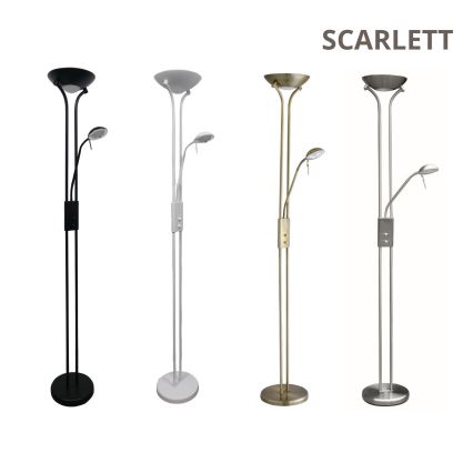 Brilagi - Lámpara de pie regulable SCARLETT 1xR7s/230W/230V + 1xG9/40W blanca