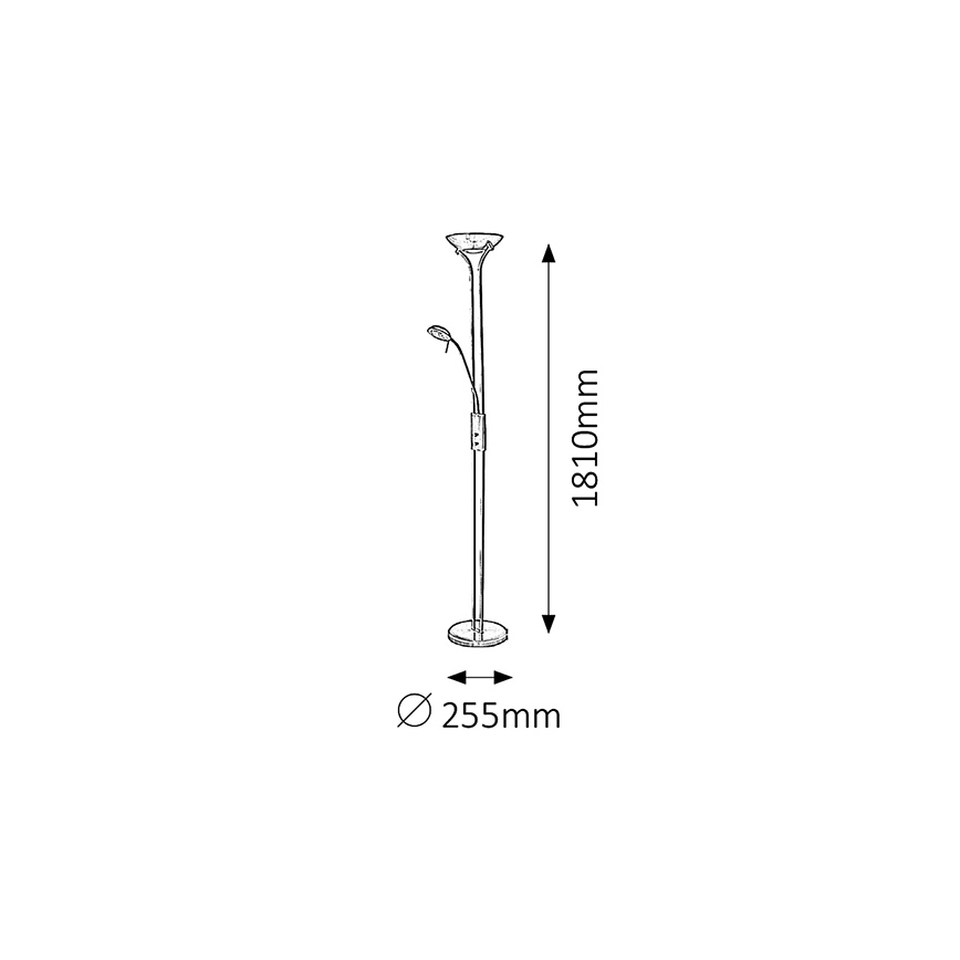 Brilagi - Lámpara de pie regulable SCARLETT 1xR7s/230W/230V + 1xG9/40W blanca