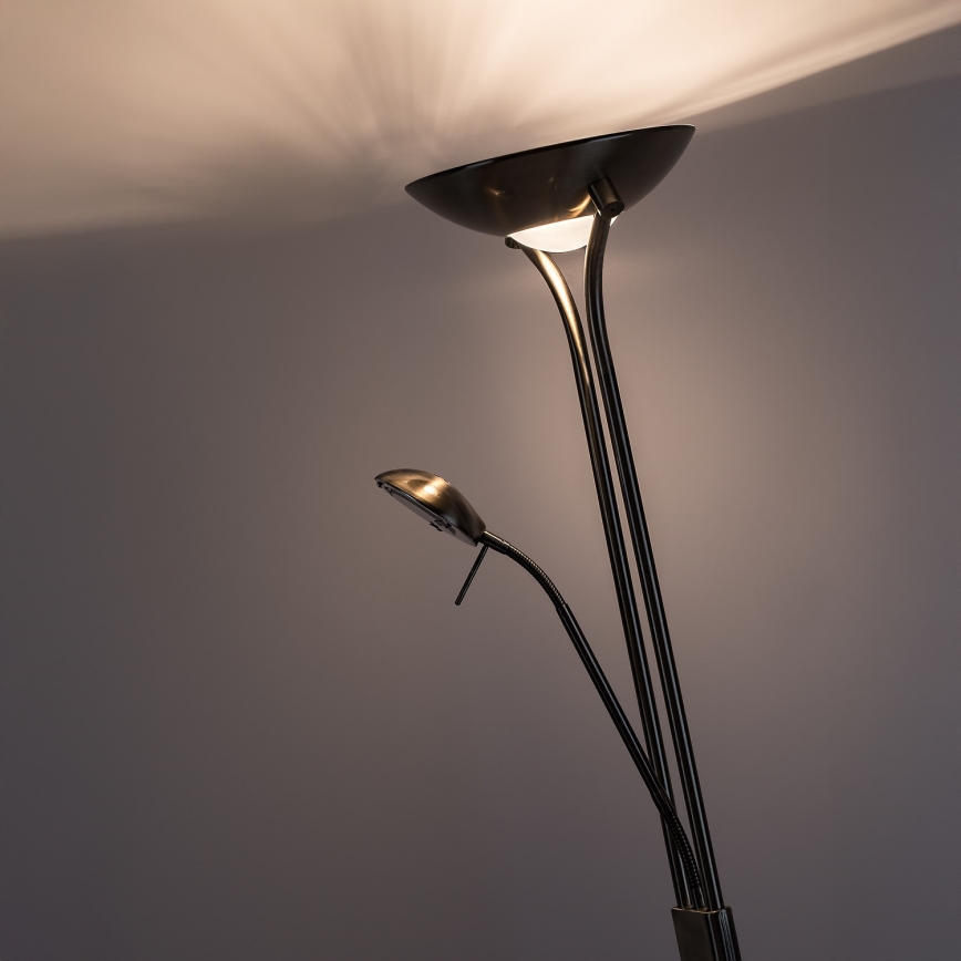 Brilagi - Lámpara de pie regulable SCARLETT 1xR7s/230W/230V + 1xG9/40W bronce