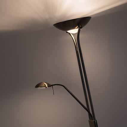 Brilagi - Lámpara de pie regulable SCARLETT 1xR7s/230W/230V + 1xG9/40W bronce