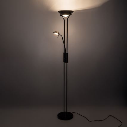 Brilagi - Lámpara de pie regulable SCARLETT 1xR7s/230W/230V + 1xG9/40W negra