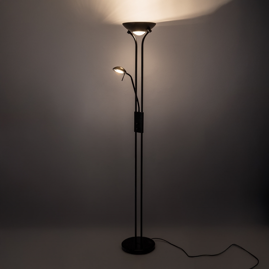 Brilagi - Lámpara de pie regulable SCARLETT 1xR7s/230W/230V + 1xG9/40W negra