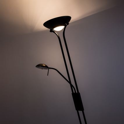 Brilagi - Lámpara de pie regulable SCARLETT 1xR7s/230W/230V + 1xG9/40W negra