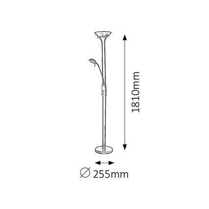 Brilagi - Lámpara de pie regulable SCARLETT 1xR7s/230W/230V + 1xG9/40W negra