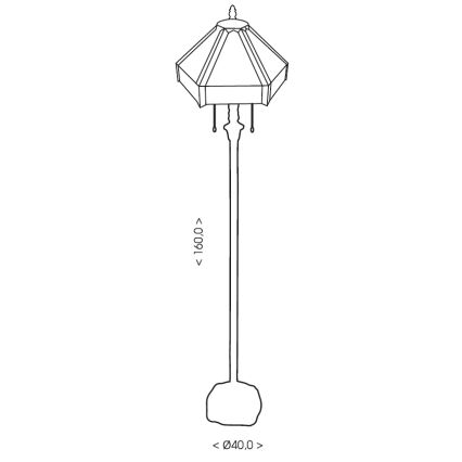 BRILAGI - lámpara de pie Tiffany con vitral EMERALD 2xE27/60W/230V