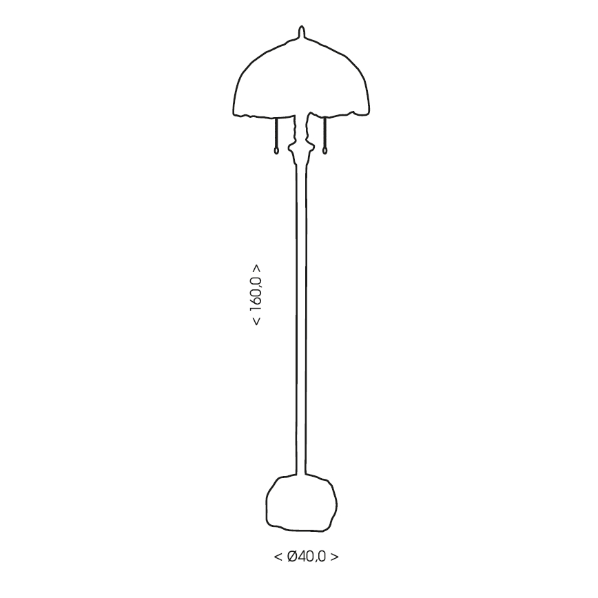 BRILAGI - Lámpara de pie Tiffany con vitral IVORY SMOOTH 2xE27/60W/230V