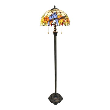 Brilagi - Lámpara de pie Tiffany con vitral JUNGLE 2xE27/60W/230V
