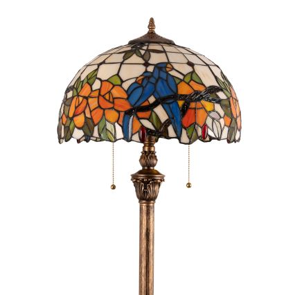Brilagi - Lámpara de pie Tiffany con vitral JUNGLE 2xE27/60W/230V