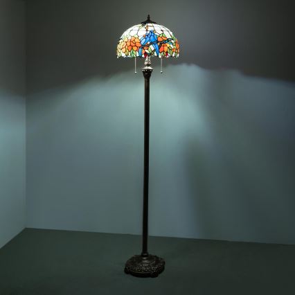 Brilagi - Lámpara de pie Tiffany con vitral JUNGLE 2xE27/60W/230V