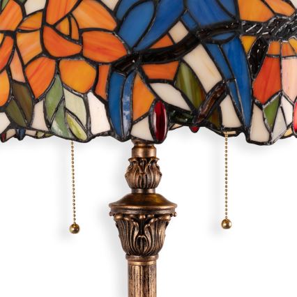 Brilagi - Lámpara de pie Tiffany con vitral JUNGLE 2xE27/60W/230V
