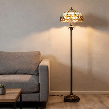 Brilagi - Lámpara de pie Tiffany con vitral MIRABELLA 2xE27/60W/230V
