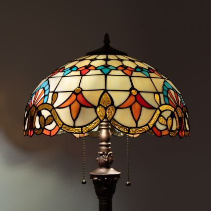 Brilagi - Lámpara de pie Tiffany con vitral MIRABELLA 2xE27/60W/230V