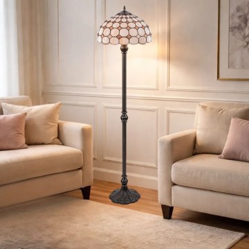 Brilagi - Lámpara de pie Tiffany de vitral DORAN 2xE27/60W/230V