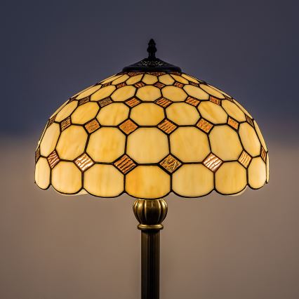 Brilagi - Lámpara de pie Tiffany de vitral DORAN 2xE27/60W/230V