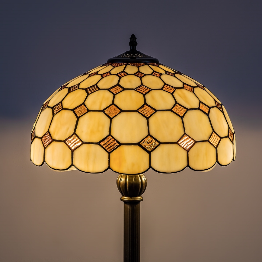 Brilagi - Lámpara de pie Tiffany de vitral DORAN 2xE27/60W/230V