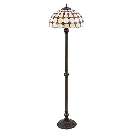 Brilagi - Lámpara de pie Tiffany de vitral DORAN 2xE27/60W/230V