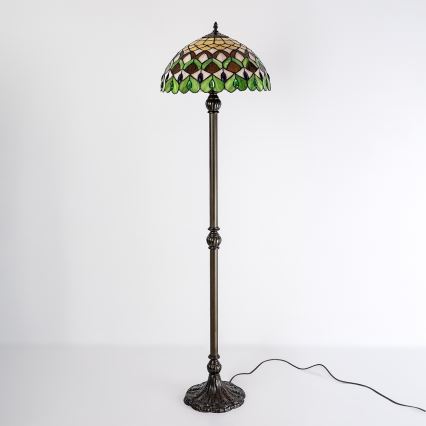 Brilagi - lámpara de pie Tiffany de vitral MARGARET 2xE27/60W/230V
