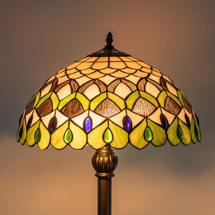 Brilagi - lámpara de pie Tiffany de vitral MARGARET 2xE27/60W/230V