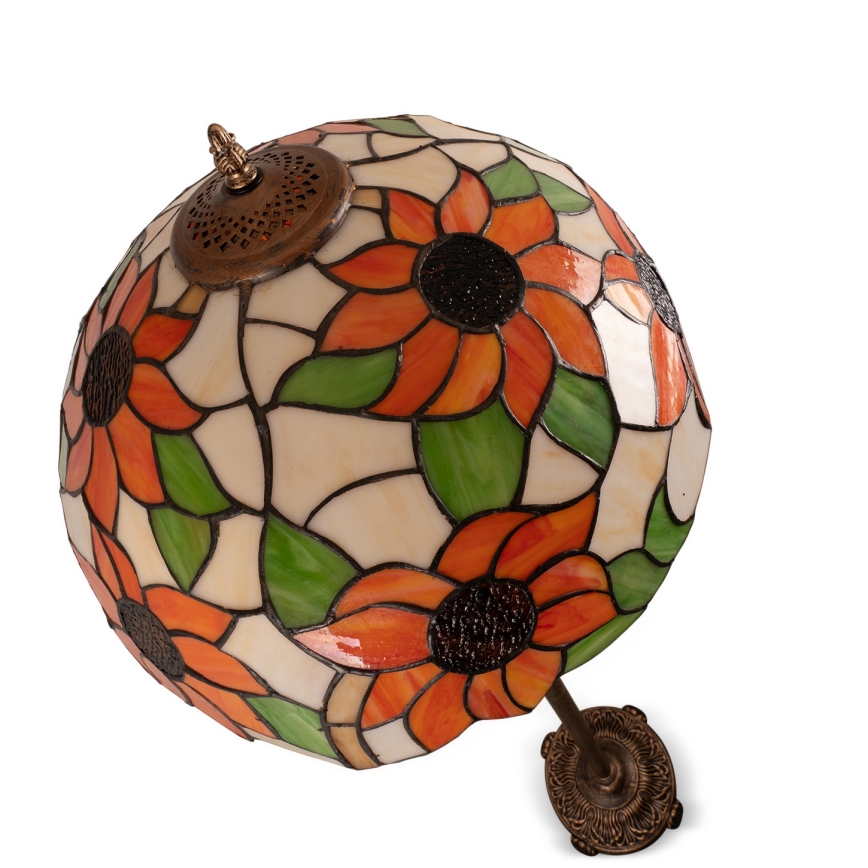 Brilagi - Lámpara de pie Tiffany de vitral SUNFLOWER 2xE27/60W/230V