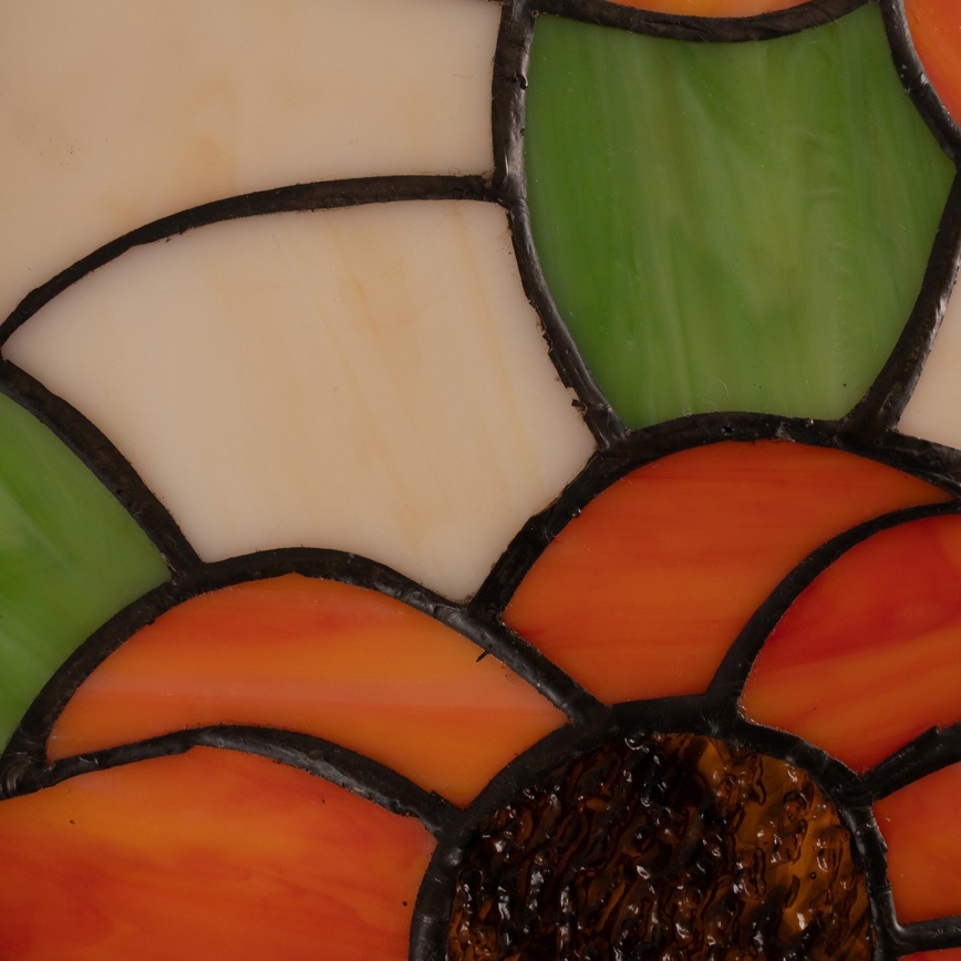 Brilagi - Lámpara de pie Tiffany de vitral SUNFLOWER 2xE27/60W/230V