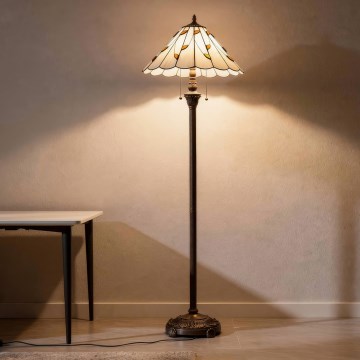 Brilagi - Lámpara de pie Tiffany FOLIA de vitral 2xE27/60W/230V