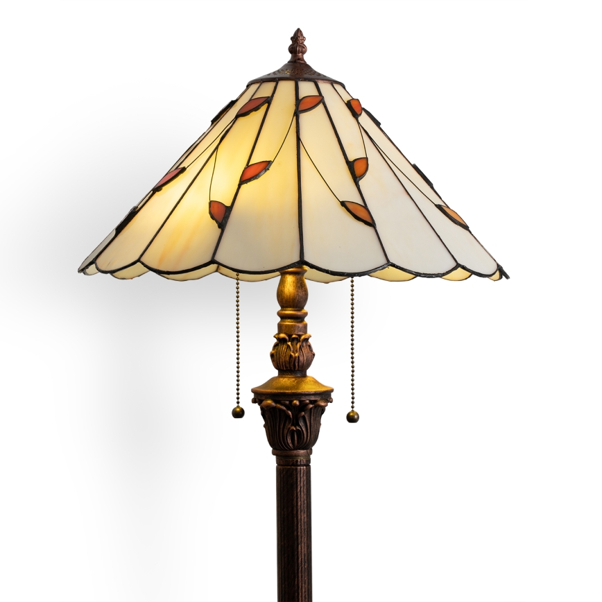 Brilagi - Lámpara de pie Tiffany FOLIA de vitral 2xE27/60W/230V