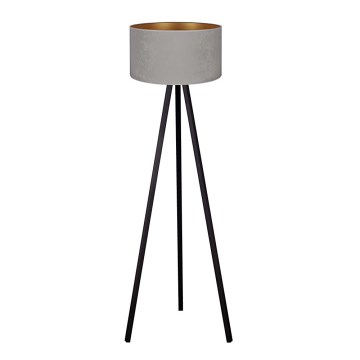 Brilagi - Lámpara de pie VELVET 1xE27/60W/230V wengué/gris
