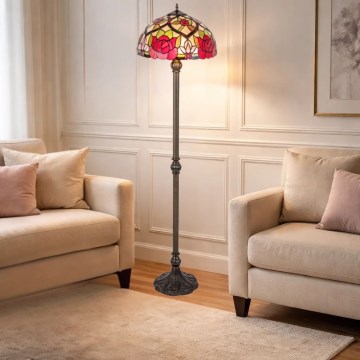 Brilagi - Lámpara de pie vitral Tiffany GARLAN 2xE27/60W/230V