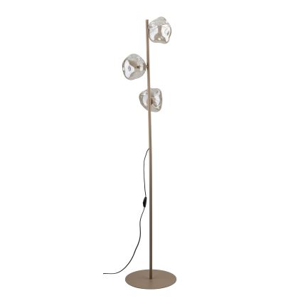 Brilagi - Lámpara de pie VULCANO 3xG9/8W/230V beige/beige ahumado