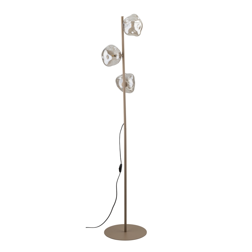 Brilagi - Lámpara de pie VULCANO 3xG9/8W/230V beige/beige ahumado