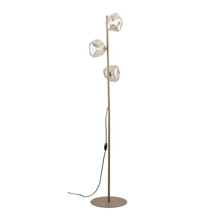Brilagi - Lámpara de pie VULCANO 3xG9/8W/230V beige/beige ahumado