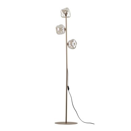 Brilagi - Lámpara de pie VULCANO 3xG9/8W/230V beige/beige ahumado