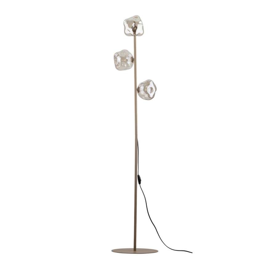 Brilagi - Lámpara de pie VULCANO 3xG9/8W/230V beige/beige ahumado