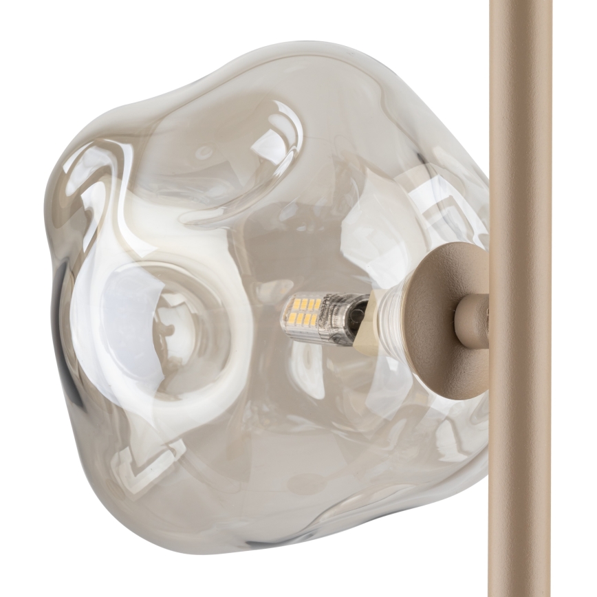 Brilagi - Lámpara de pie VULCANO 3xG9/8W/230V beige/beige ahumado