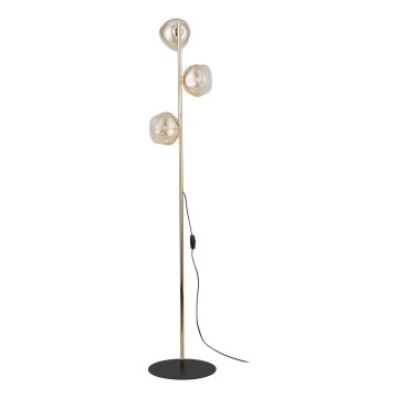 Brilagi - Lámpara de pie VULCANO 3xG9/8W/230V dorada/beige ahumada