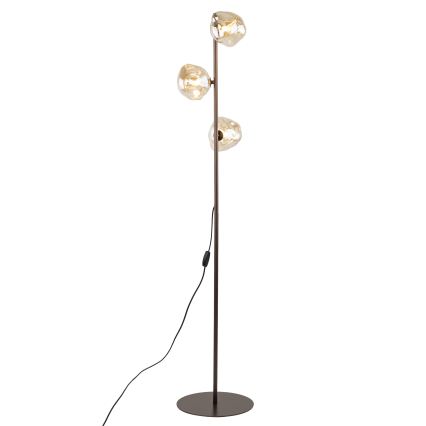 Brilagi - Lámpara de pie VULCANO 3xG9/8W/230V marrón/beige ahumado