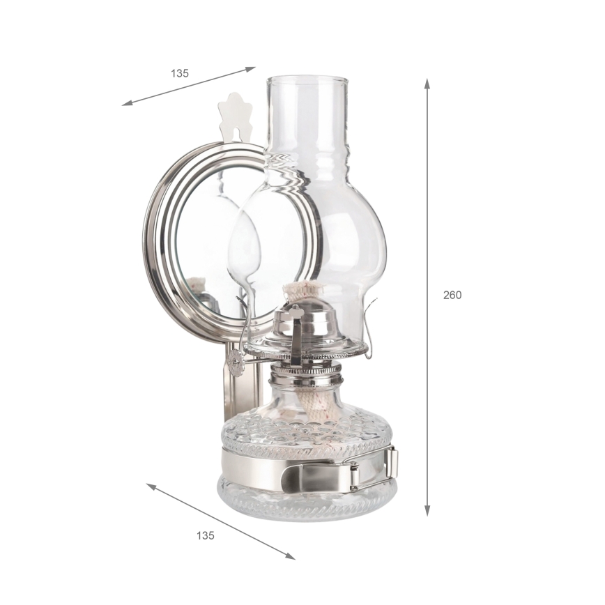 BRILAGI - Lámpara de queroseno con reflector MERLIN, cromado brillante