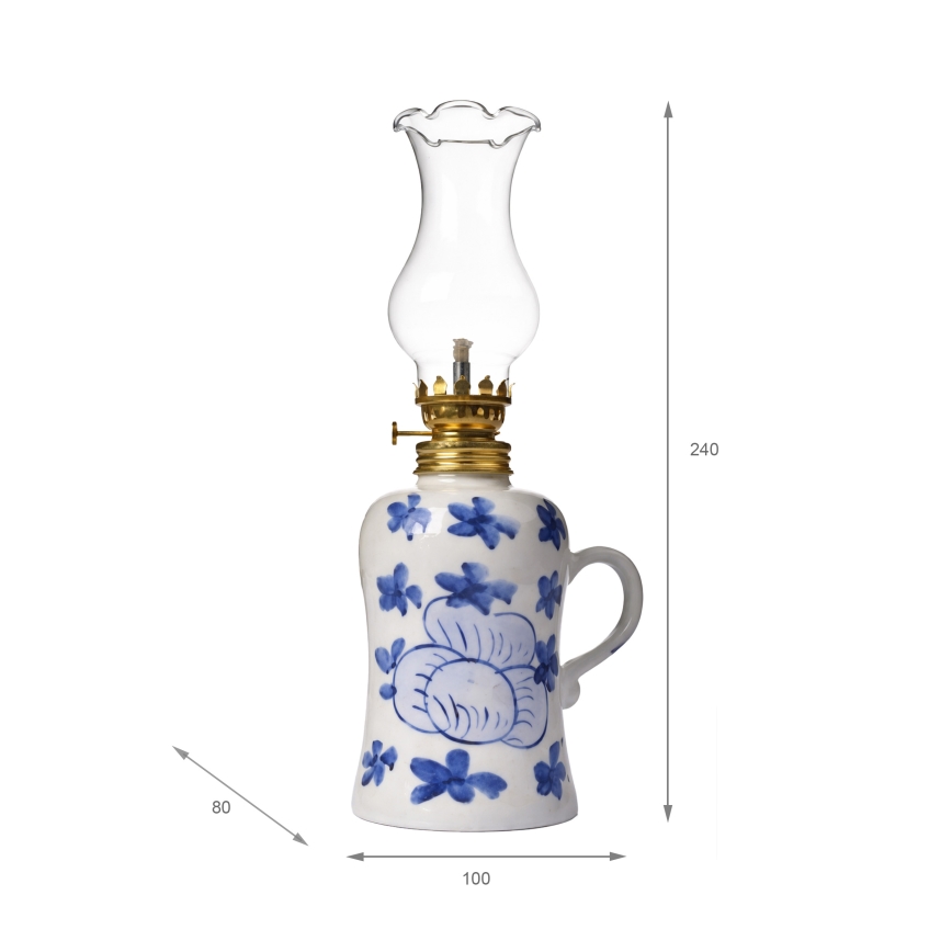 Brilagi - Lámpara de queroseno MERLIN blanca/azul