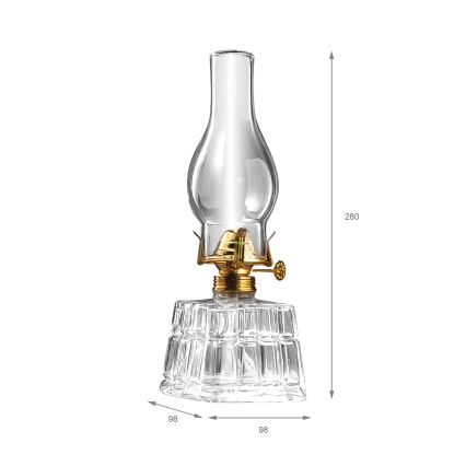 Brilagi - Lámpara de queroseno MERLIN transparente/dorada