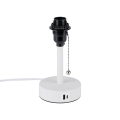 Brilagi - Lámpara de sobremesa con puerto USB TABLON 1xE27/25W/230V blanca